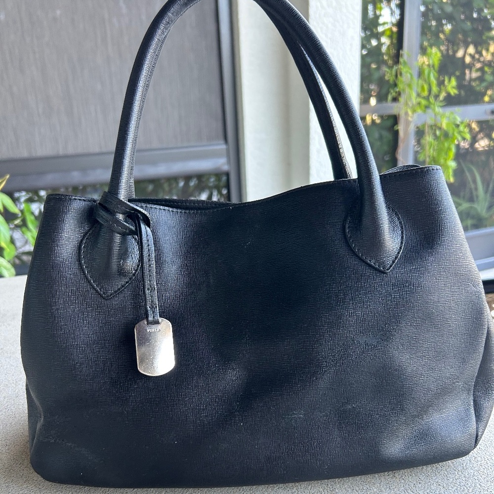 Furla Black Leather Handbag - Made in Italy
